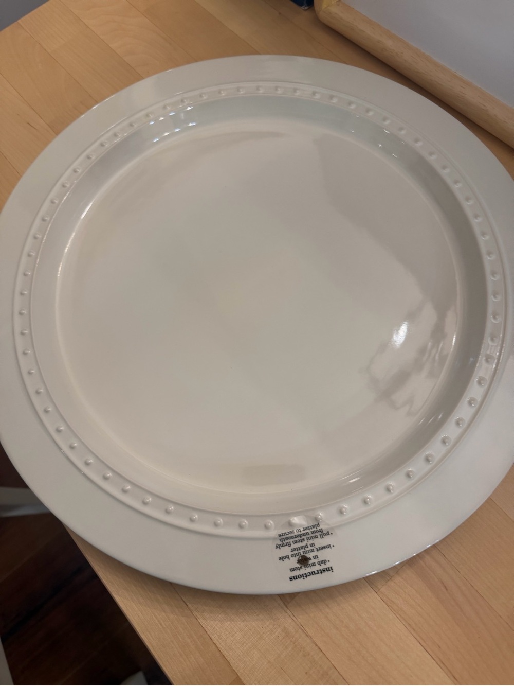 Nora Fleming retired Cream stoneware platter pearl dot